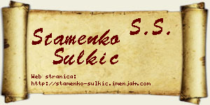 Stamenko Šulkić vizit kartica